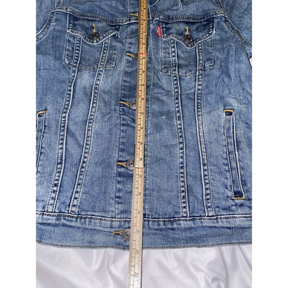 Levi's Original Trucker Blue Denim Jean Jacket Size Medium - Picture 4 of 9